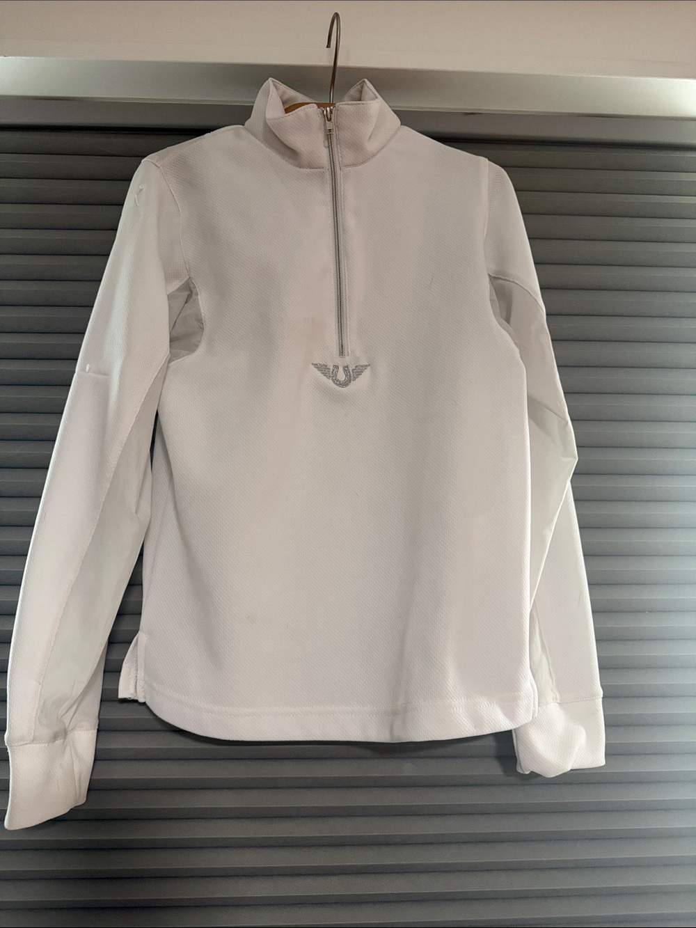 Tuff Rider White Quarter-Zip Horse Show Riding Shirt